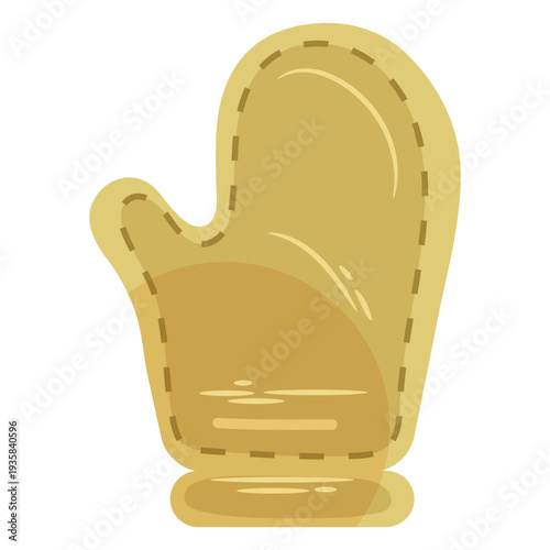 Oven mitt icon flat green