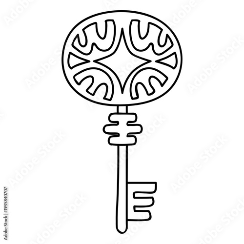 Hand drawn ellipse ornate key stroke