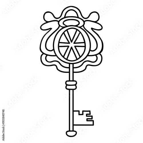 Hand drawn ornate key stroke