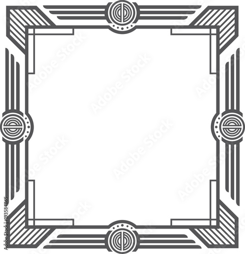 Wallpaper Mural Retro frame. Vintage geometric elegant ornate border Torontodigital.ca