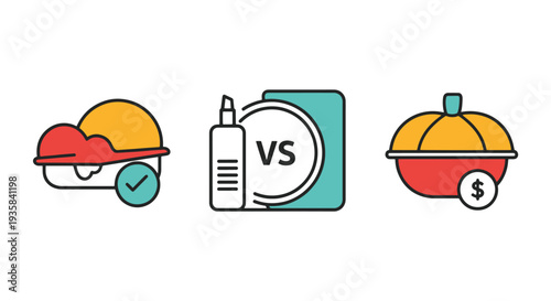 Compare Product Line creative modern abstract illustration