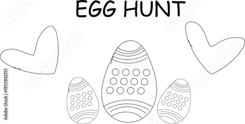 Easter sunday egg hunt coloring page for kids on easter sunday morning