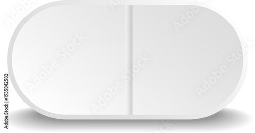 Blank tablet treatment. White realistic drug mockup