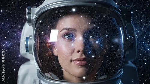 Astronauts Gaze - A Captivating Portrait in the Cosmos.