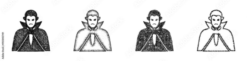 Obraz premium Sketch vampire icon design set
