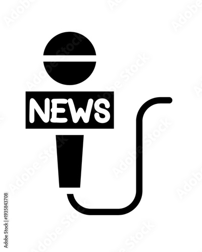 Modern news icon symbolizing breaking news and current events