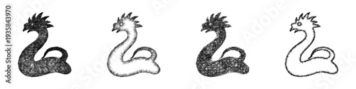 Sketch basilisk icon design set
