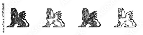 Sketch sphinx icon design set