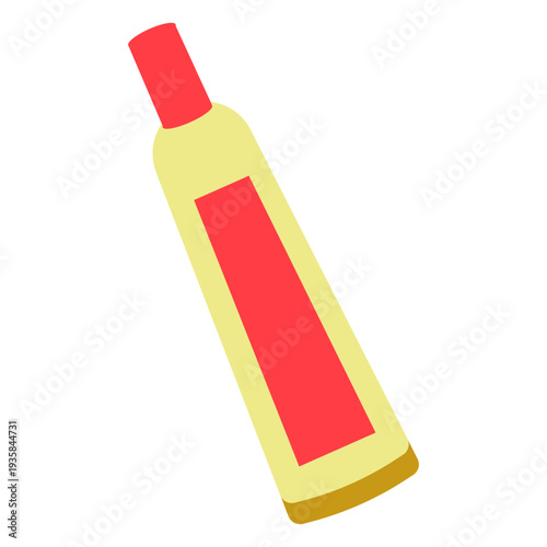 Red chemical tube flat icon