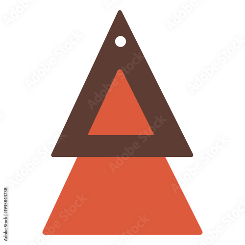 Triangles leather earring flat