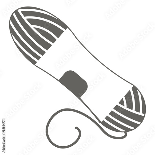 Yarn spool grey icon