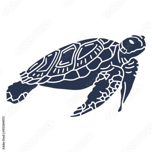 Sea turtle sea life silhouette