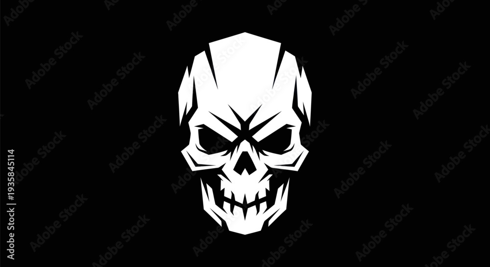 Obraz premium Graphic skull silhouette on black background
