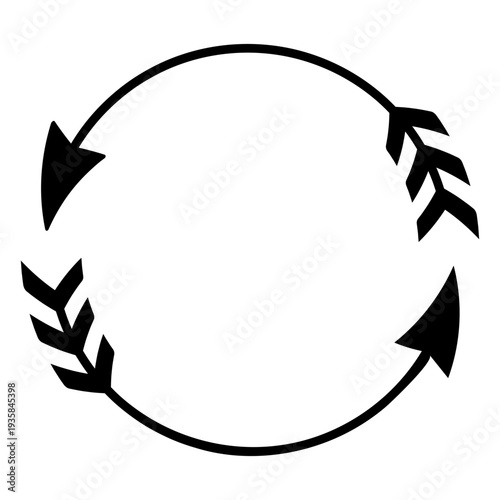 Two arrows on circle