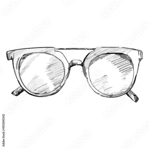 Glasses sketch rounded style