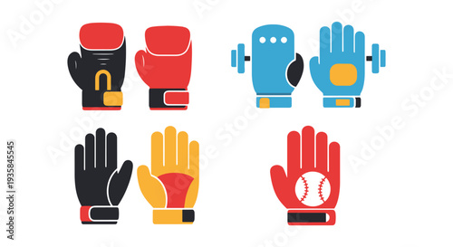 Sport Gloves Line art vector creative modern color illustration