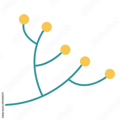 Hanukkah olive branch plant flat design