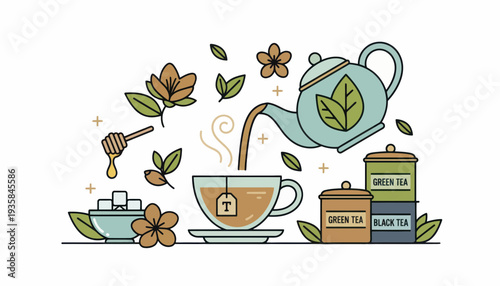 vector illustration of a tea cup