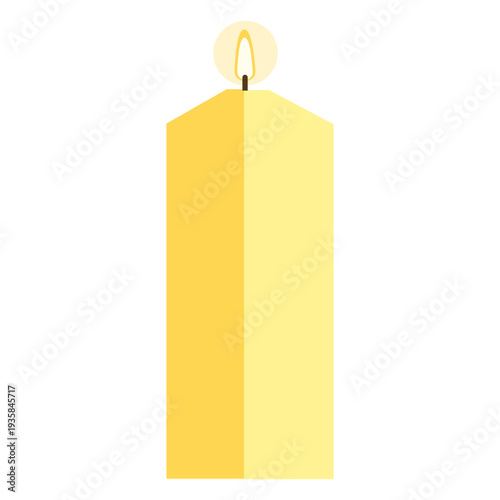 Pillar candle wide design flat