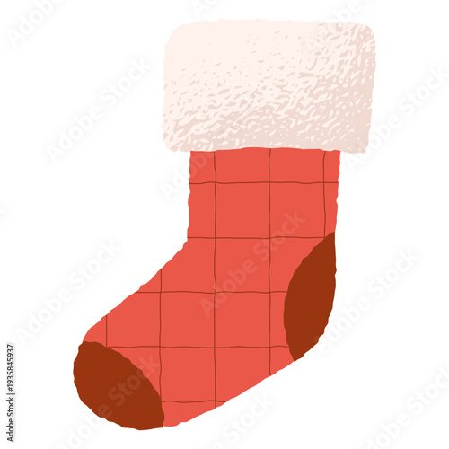 Traditional decoration christmas sock illustration