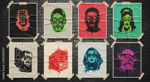 Collection of eight unique vintage horror movie posters.