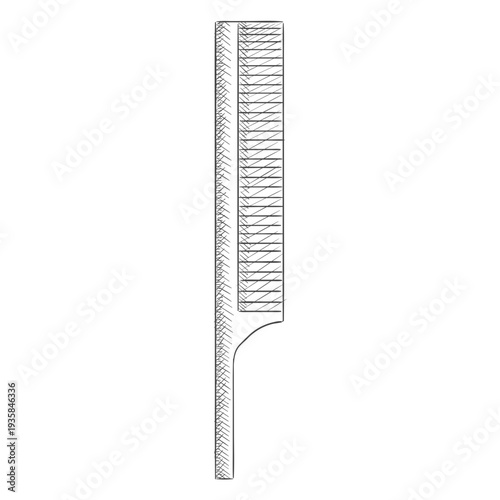 Straight razor head hand drawn