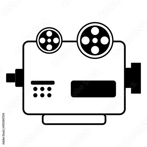 Classic film projector stroke icon