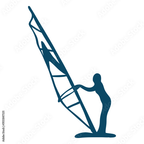 Windsurfing surfer silhouette