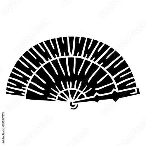 Folding hand fan black