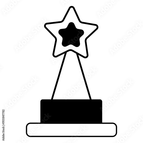 Star award trophy stroke icon