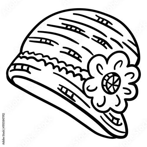 Women cloche hat stroke