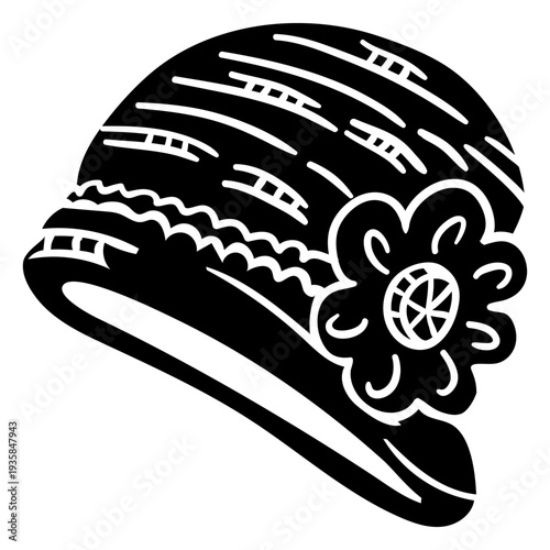 Women cloche hat black