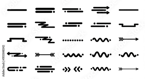 Collection of abstract graphic elements and symbols.