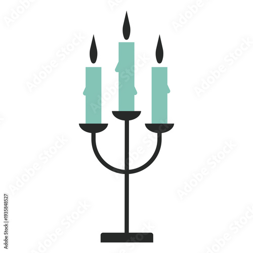 Blue candle holder flat