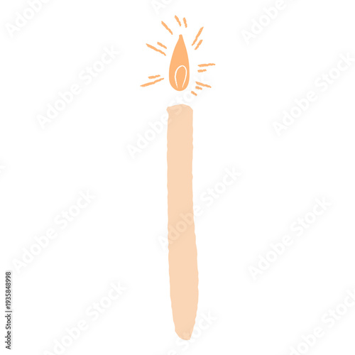 Lit beige candle flat