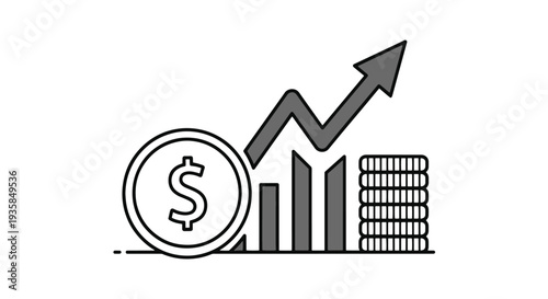 Monetization Line soft abstract style illustration