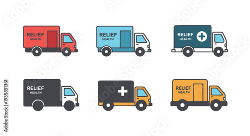 Relief Health Truck creative modern art vector
