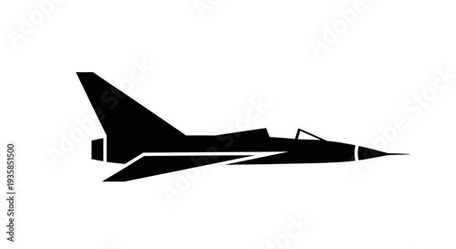 Silhouette of a Fighter Jet Aircraft.