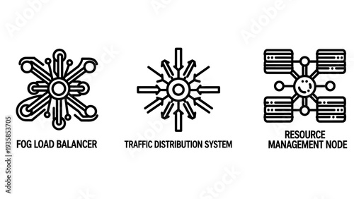 Fog load balancer, traffic distribution and resource management icons