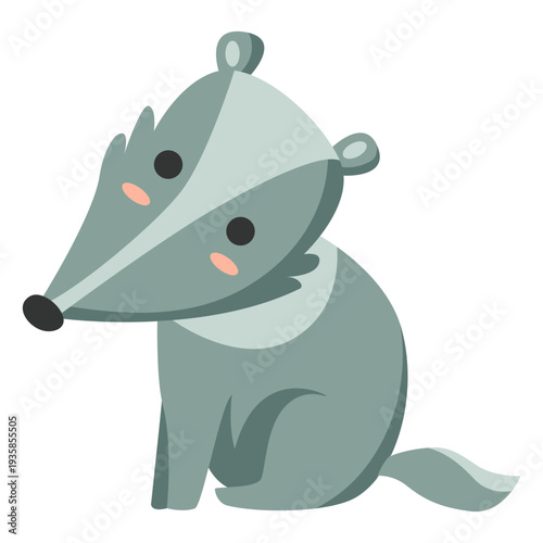 Cute skunk semi-flat