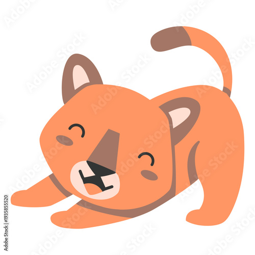 Cougar stretching semi-flat