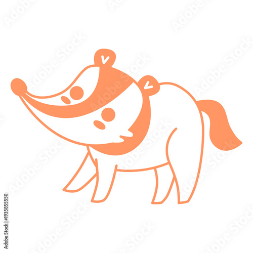 Cute skunk walking filled-stroke