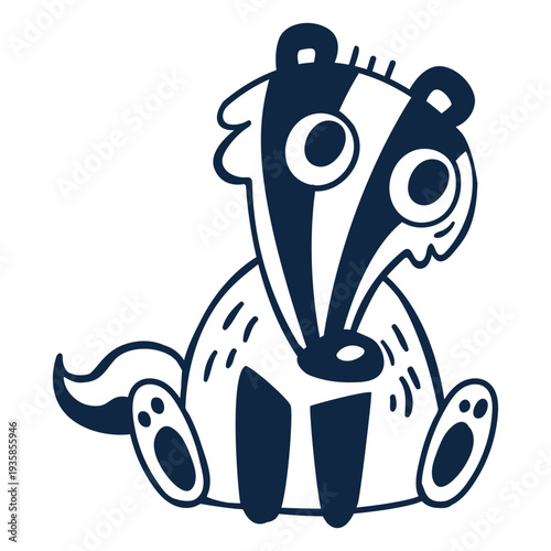 Cute little skunk filled-stroke