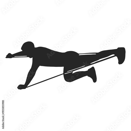 Exercising man silhouette