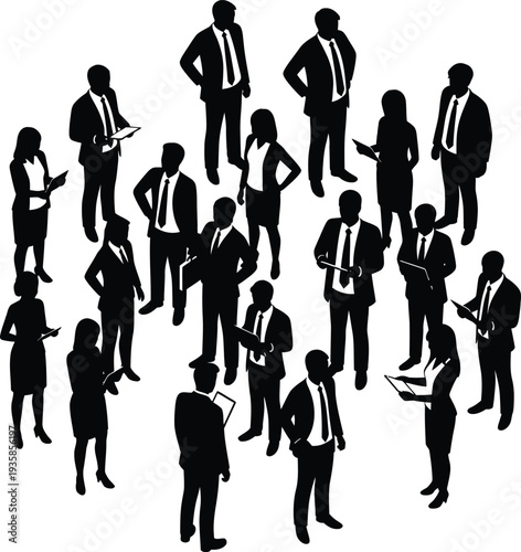 Business Team Meeting Silhouette Illustration