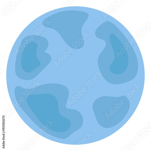 Blue neptune planet flat