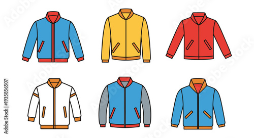Sports Jacket Line art vector modern dynamic color