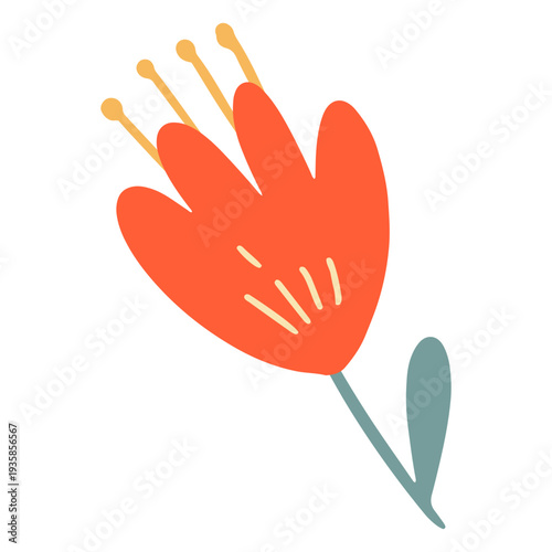 Flower sideways flat