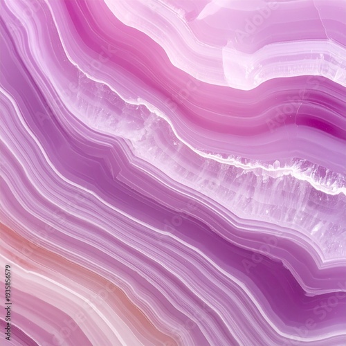 Striated Pink and Purple Agate Stone Slab with Swirling Patterns