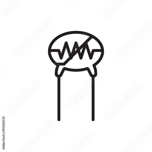 Varistor icon featuring a voltage-dependent resistor design with a diagonal line symbol inside a disc. Perfect for electronic circuit schematics, surge protection diagrams, and technical documentation